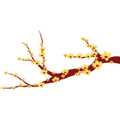 Branch Flower Lunar New Year Illustration