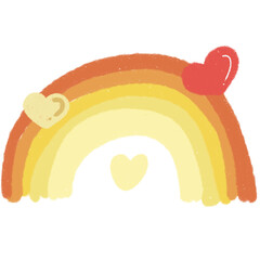 Rainbow with red heart