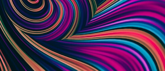 Digitally generated image. Gradient geometric lines composed of extruded color textures and suitable for business, social media banner, web or tecnology. Abtract backdrop illustration. NOT AI.