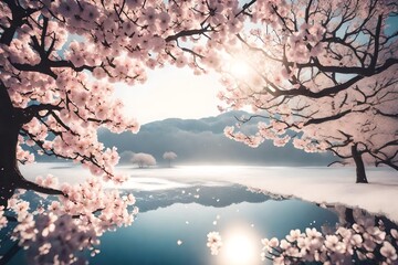 landscape with blossoms