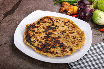 Indian cuisine stuffed Aloo paratha