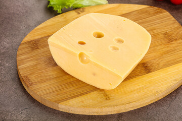 Gourmet Maasdam cheese with hole