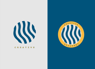 Wave concept business logo. simple concept business logo.