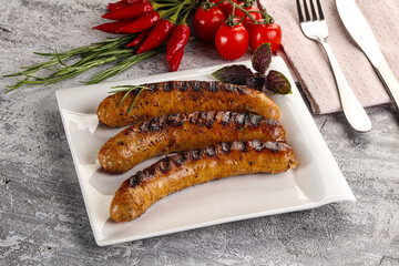 Grilled meat sausages with spices