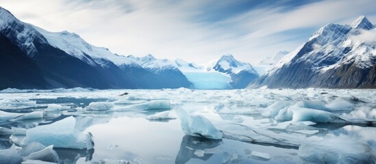 Glacier in New Zealand's South Island mountains.