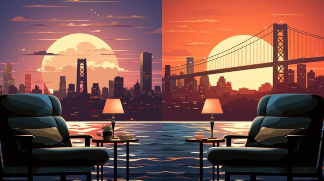 Lights Shadows New York City Soft, Flat Design Style, Pop Art , Wallpaper Pictures, Background Hd
