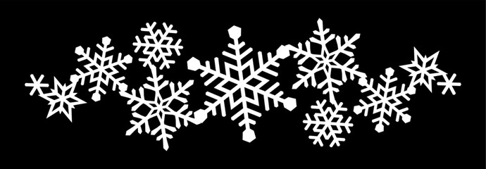 Template snowflakes silhouette for window decoration or laser cutting. Happy New Year or Christmas stencil design.
