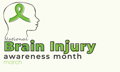 National Brain Injury Awareness Month. background, banner, card, poster, template. Vector illustration.