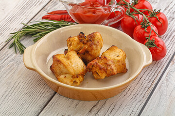 Chicken breast shashlik - grilled meat