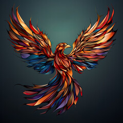 Obraz premium phoenix soaring against a grey backdrop