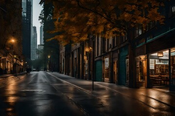 Obraz premium street in the evening