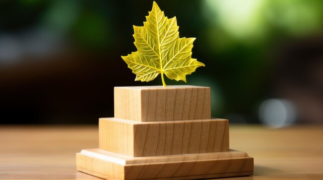 3D Wooden Podium Display Leaf Shadow, Flat Design Style, Pop Art , Wallpaper Pictures, Background Hd