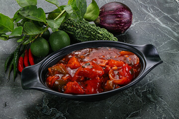 Chinese cuisine - chicken in sweet and sour sauce