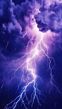 colorful thunderstorm and lightning