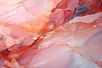 marble orange-pink background, texture of the material. stone backdrop. top view.