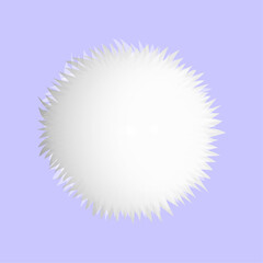 Vector realistic fur pompon isolated on blue background