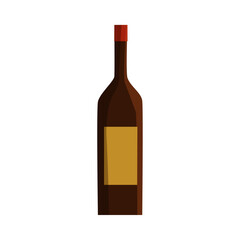 Vector wine bottle on white background