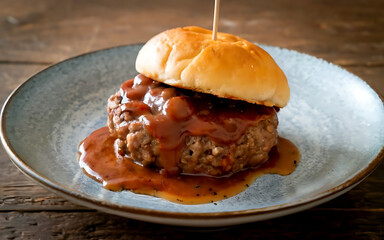 Capture the essence of Salisbury Steak in a mouthwatering food photography shot Generative AI