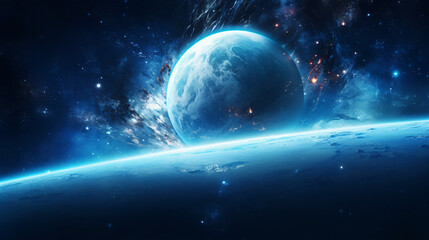 Blue planet in space