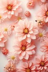 Soft pink botanical pattern 