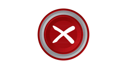 Obraz premium Cross check mark icons, flat round buttons set. 