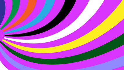 Retro 60s and 70s groovy carnival background. Sun and rainbow swirl pattern, vintage poster vibes. Funky ray elements, circle motifs, reminiscent of circus themes. vector illustration