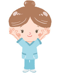 セラピストの全身立ち姿　ポーズ