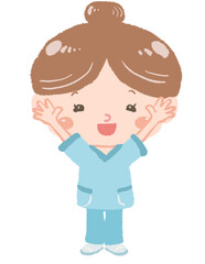 セラピストの全身立ち姿　ポーズ