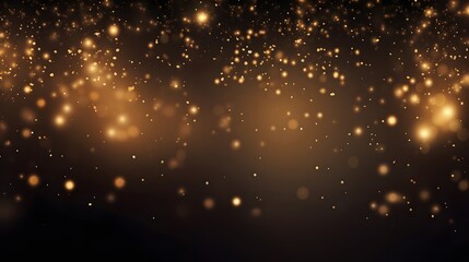 Dust sparks and golden stars shine with special light. Vector sparks on black background. Christmas...