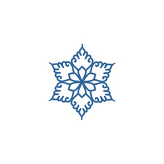set of blue mandala elements background