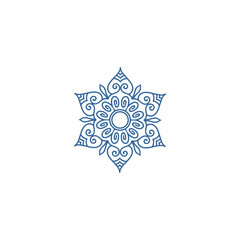 set of blue mandala elements circle