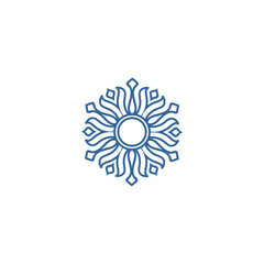 set of blue mandala elements abstract