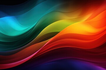  a multicolored wavy background with a black background and a black background with a red, yellow, green, blue, and orange wave.