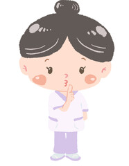 黒髪のセラピストの全身立ち姿　ポーズ