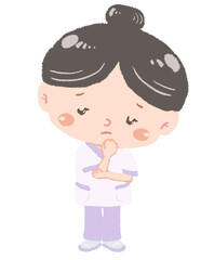 黒髪のセラピストの全身立ち姿　ポーズ