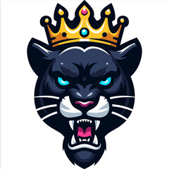 Panther crown mascot vector , Panther head , head panther 