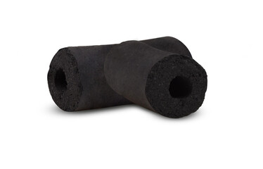 black charcoal isolated on transparent