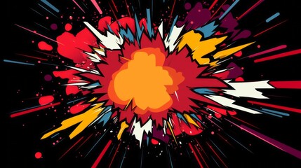 Comic Boom Explosion Cloud Artwork for a Colorful Pop art. Visual Dynamism. Old fashioned comic book icon for punch word - obrazy, fototapety, plakaty