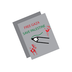 Save Gaza. Flat design first to free Palestine. Flag design with Sign, symbol, icon, or logo.