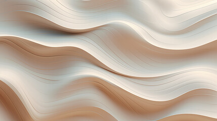 Obraz premium Sand Tone Smooth Curved Line Texture Abstract Background. Generative AI.