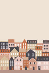 背景素材_ヨーロッパ風のかわいい町並み