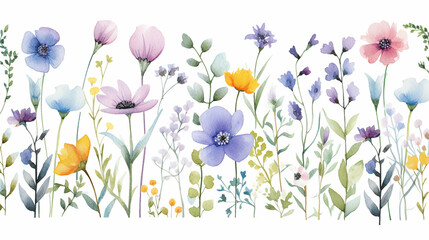 Watercolor floral pattern spring floral watercolor with colorful flowers