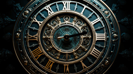 Fototapeta na wymiar Clock face with roman number