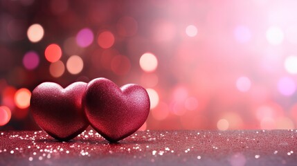 Valentine's Day: A Glowing Romantic Background with a Shiny Heart Shape and Bright Colours