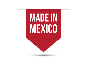 Made in Mexico red vector banner illustration isolated on white background