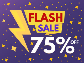 75 percent off flash sale, advertising and Marketing template Design