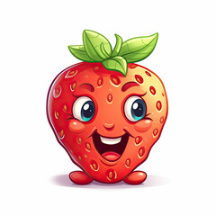Obraz premium 3D Illustration of strawberry character that is drawn in cartoon style, AI Generated