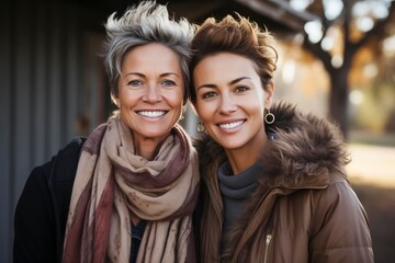 Women in a happy same sex homosexual lesbien relationship