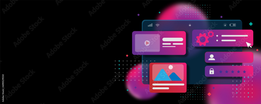 Wall mural media access template technology background image modern design for websites and mobile websites