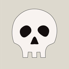 Skull Cartoon style Vector illustration Isolated on a grey background